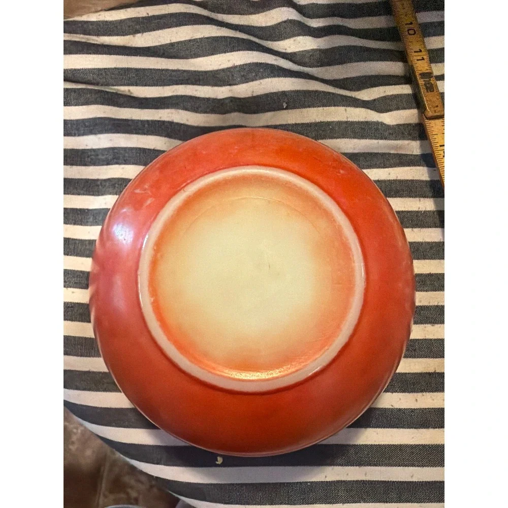 Vintage reddish Milk Glass Mixing Bowl Mid-Century Modern Retro Kitchen 7.5 Inch